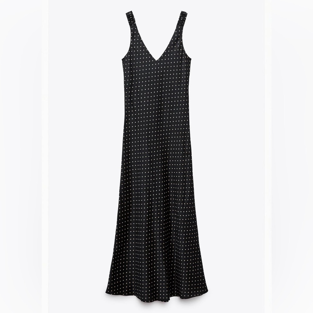 Zara polka dot satin dress in size Medium